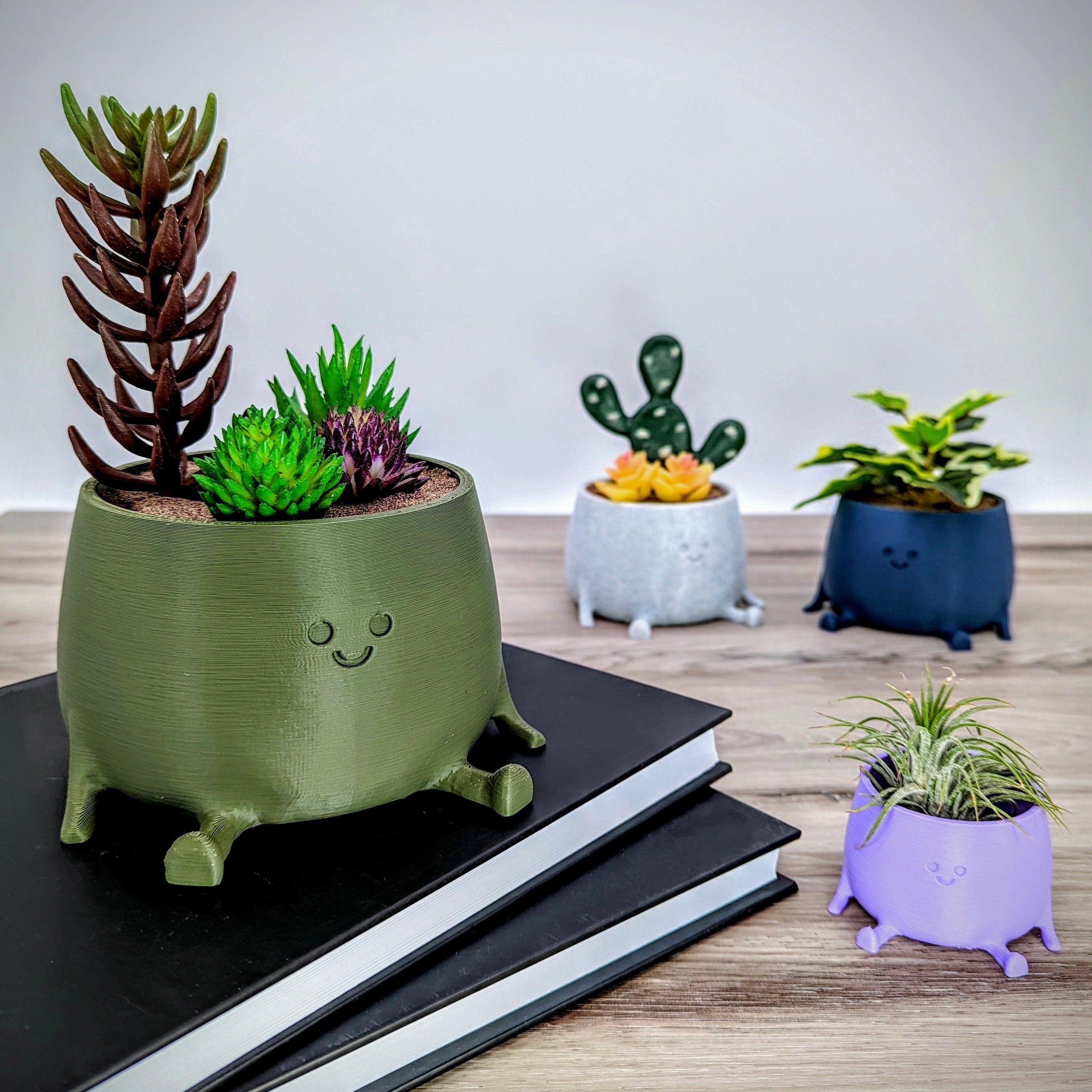 KRRFDP Smiling Plant Pot with Middle Fingers Up, 3 Small Middle Finger  Happy Pot Funny Planter for Succulents, Cactus, Office Indoor Plants Unique