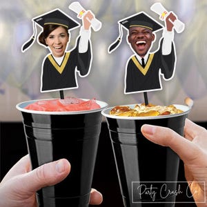 Custom Face Photo Graduation Drink Stirrer Party Decoration Favor Class of 2025 High School College Graduate Funny Personalized  Stir Stick