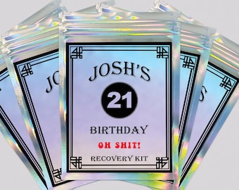 Personalized Hangover Recovery Kit Bag: Birthday Party Favor