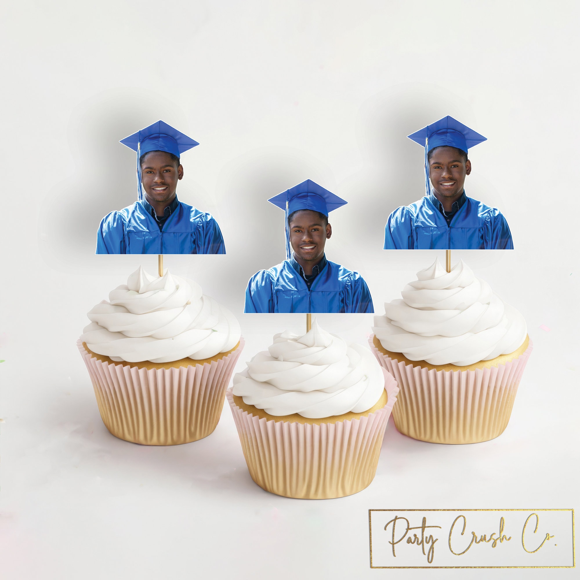 ZXvZYT 2025 Graduation Cupcake Toppers - 100 Pcs Mini Grad Cap Toothpick Flags, Green - View #4