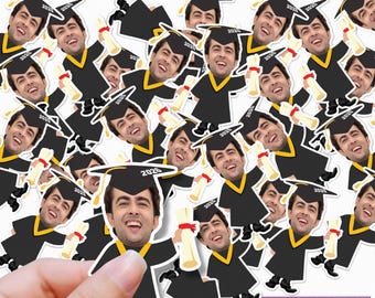Graduation Party Decoration Favor Confetti Stickers Class of 2026 High School College Graduate Custom Face Photo Funny Personalized