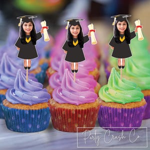2026 Graduation Photo Cupcake Topper Graduate Party Favor Decoration Fun Class of 2026 Personalized Ideas Son Daughter High School College