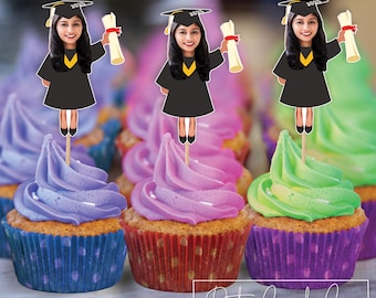 2026 Graduation Photo Cupcake Topper Graduate Party Favor Decoration Fun Class of 2026 Personalized Ideas Son Daughter High School College