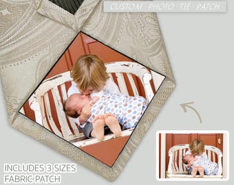 Custom Photo Tie Patch Gift, Dad Fabric Removable Personalized Picture Tie Patch, Father Grandfather of the Bride or Groom Wedding Keepsake