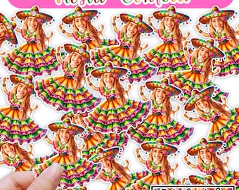 Custom Face Confetti Stickers: Fiesta Birthday Party Decoration
