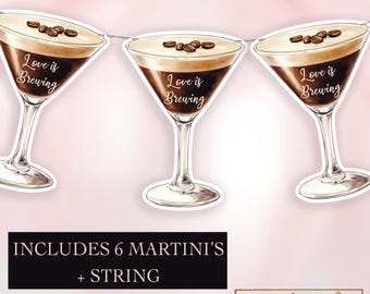 Love is Brewing Bridal Shower Banner, Espresso Martini Bridal Shower Invite, Wedding Shower Bachelorette Bride to be Party Decoration Favor