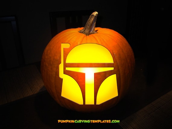 Fett Pumpkin Carving Template Stencil Instant Download Print