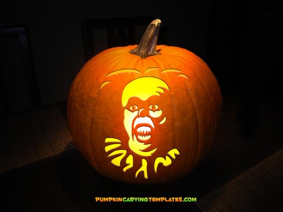 Pennywise 2 Pumpkin Carving Template Stencil Instant Download