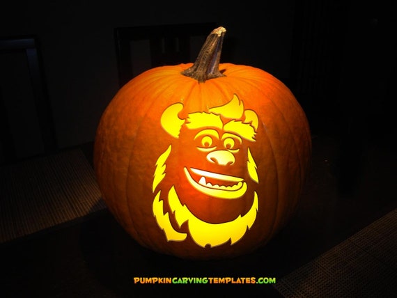 Sully Pumpkin Carving Template Stencil Instant Download Print