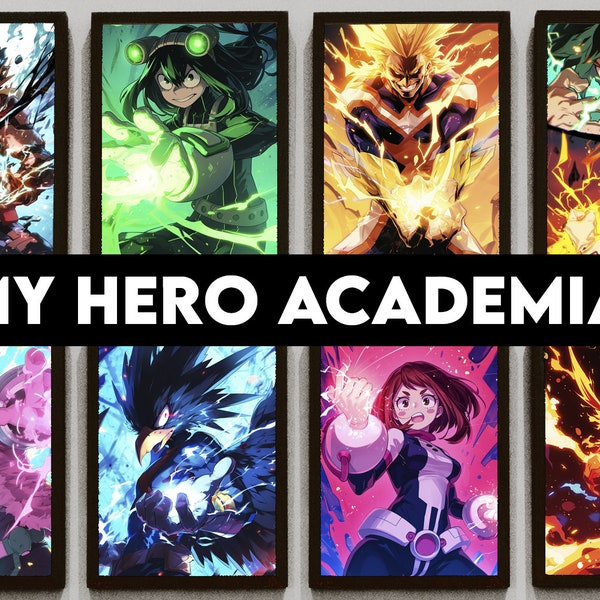 Popular TV Anime Poster, Manga Art Files, My Hero Academia Poster, Deku poster, Deku Poster WallArts Bundle, Anime Print Instant Download