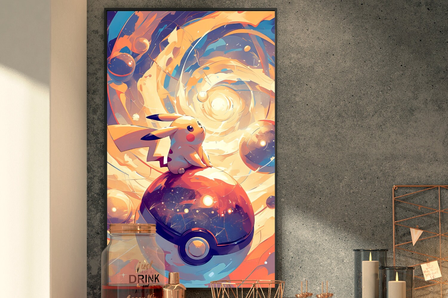 Printable Pikachu Poster, Pikachu Digital Print, Pokemon Japanese Wall ...