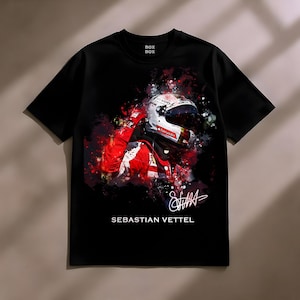 Sebastian Vettel T Shirt Oversized F1 Legend Design Unisex Racing Tee Red Bull Ferrari Era Tribute (Copy)
