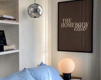 The Homebody Club, Brown Minimalist wall art digital download room decor design.