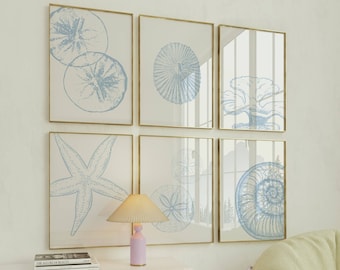 Beach Wall Art Bundle of 6 Coastal Images