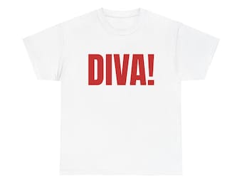 Camiseta unisex de algodón con eslogan icónico "Diva!"