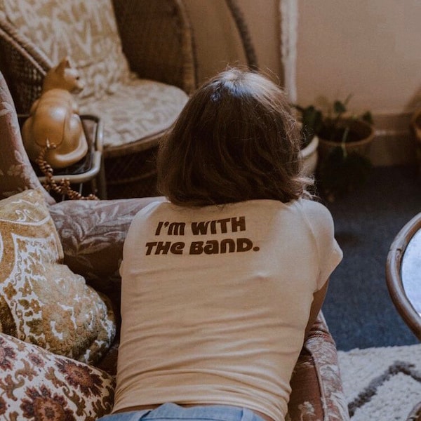 I'm With the Band Baby Tee With Design On Back, y2k Slim Fit Shirt