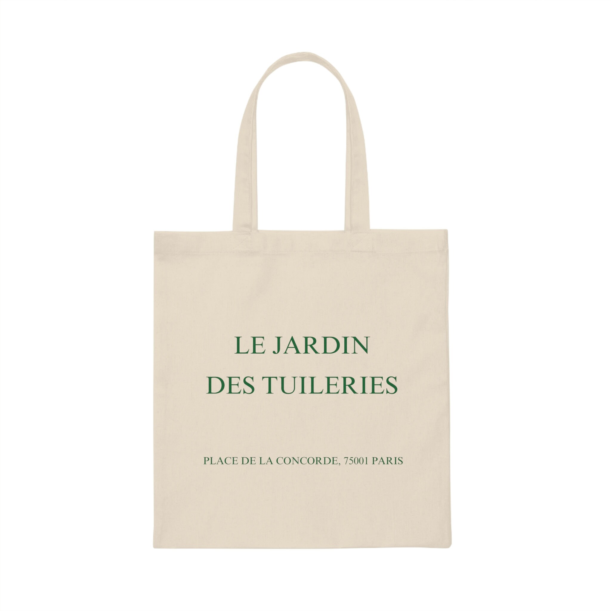 Le Jardin Des Tuileries French Minimalist Canvas Tote Bag for 