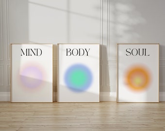 Mind, Body, and Soul Good Aura Posters Digital Download Wall Art