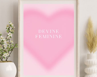 Divine Feminine Heart Aura Wall Art Digital Download