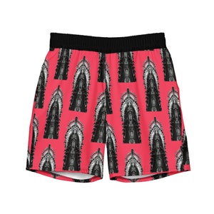 OURLADY SWIM TRUNKS - Psychedelic Virgin Mary Swim Trunks - Limited Edition Bathing Suit for Men