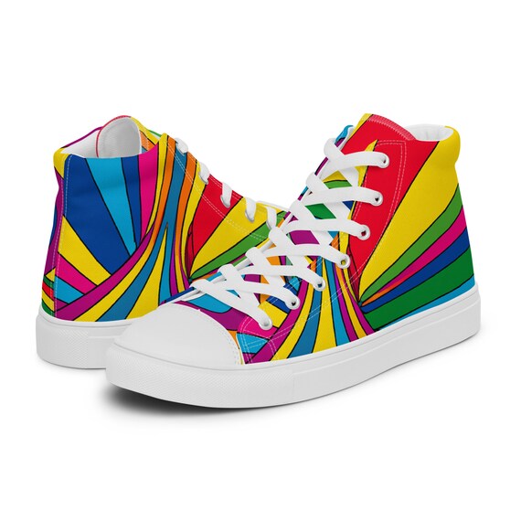 PRIDEZ AI-Art Zapatillas de Mujer All Over Rainbow Print Zapatillas  Rave Zapatos Zapatillas Coloridas Calzado Festival