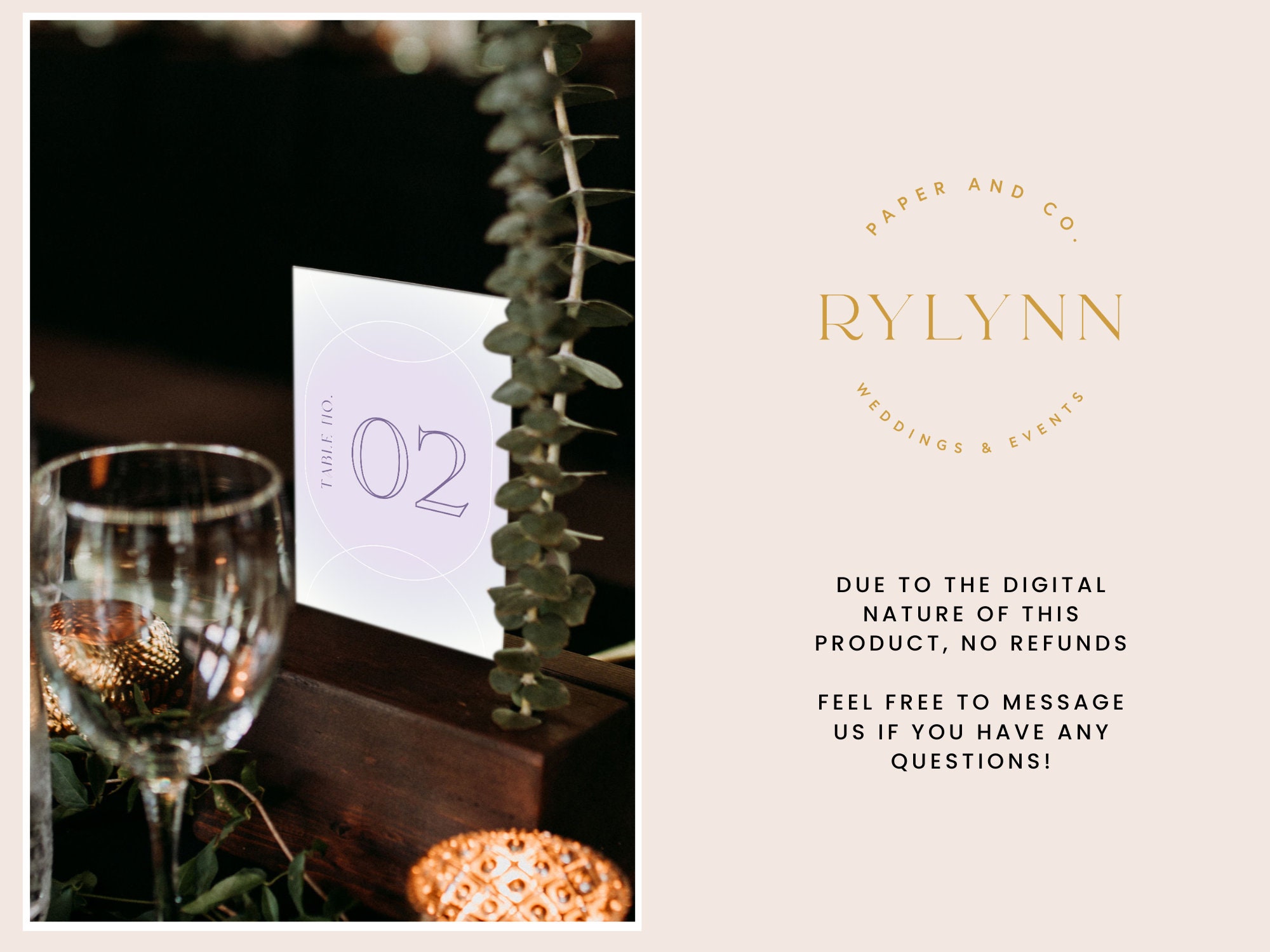 Wedding Table Numbers Seating Chart Event Sign Canva Template Pastel ...
