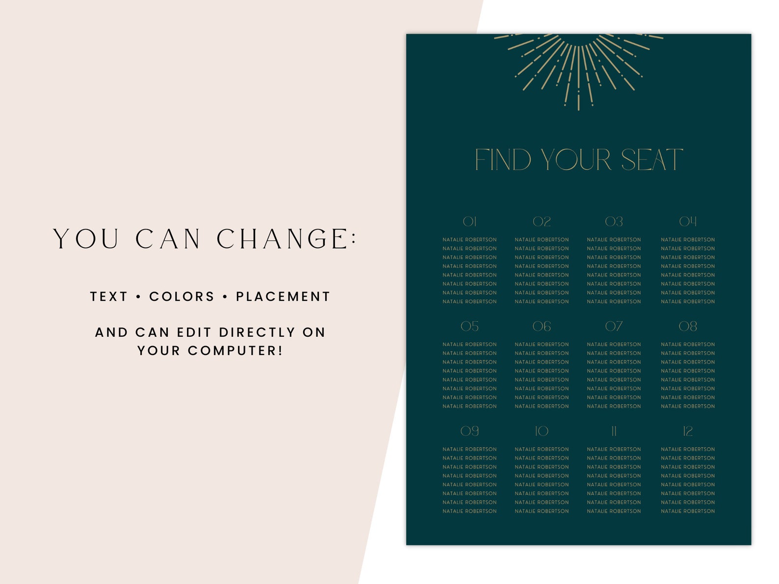 wedding-seating-chart-sign-canva-template-green-gold-art-deco-gatsby