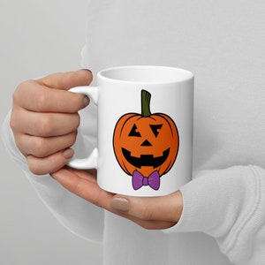 Halloween Pumpkin Coffee Mug Happy Jack His White glossy Halloween mug