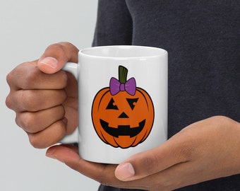 Halloween Pumpkin Coffee Mug Happy Jack Her White glossy Halloween mug
