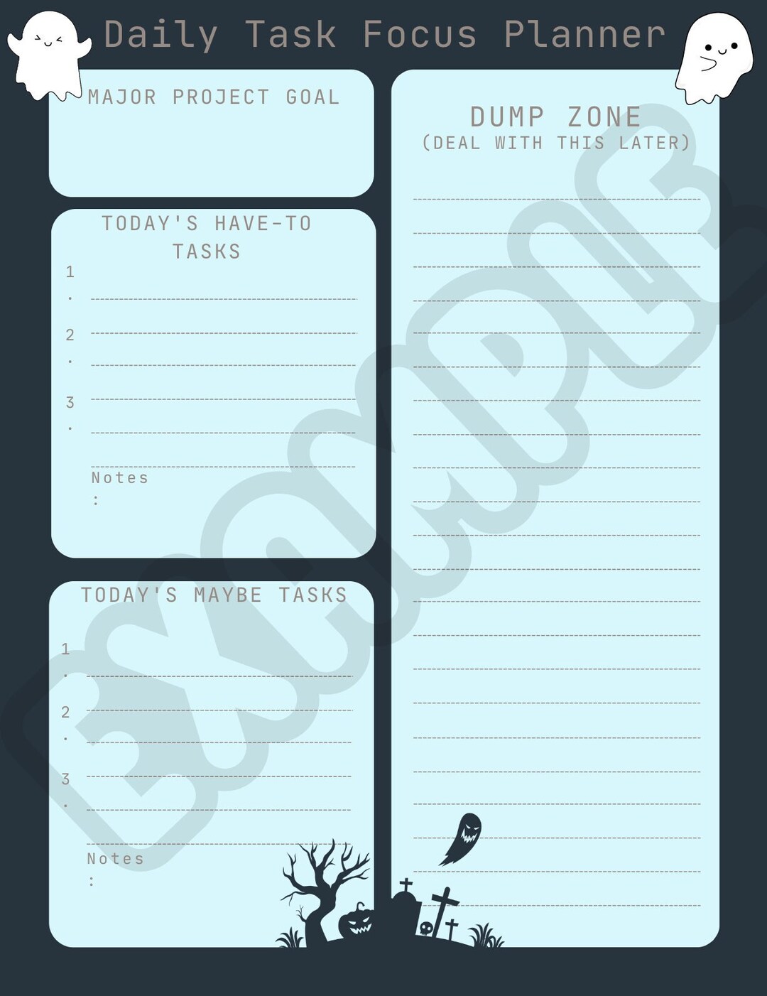 Daily Task Planner - Halloween Edition - Etsy