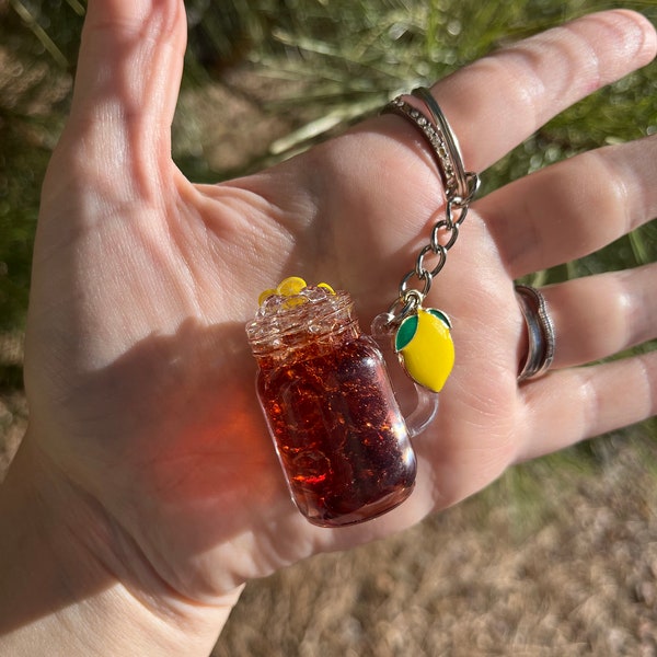 Iced Tea Drink Keychain Etsy