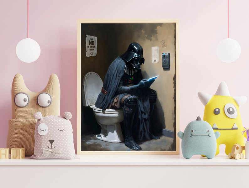 Printable Darth Vader Bathroom Painted Art Unique Star Wars Etsy