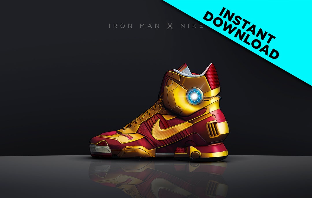 Iron Man X Nike Art Print Digital Download Sneaker Poster Sneakerhead Art Digital Instant Download Hypebeast Wall Decor Avengers Etsy