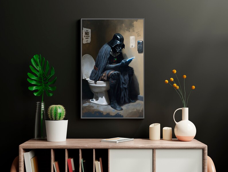 Printable Darth Vader Bathroom Painted Art Unique Star Wars Etsy
