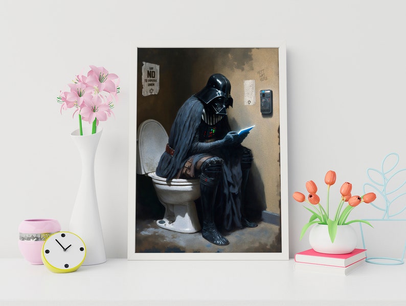 Printable Darth Vader Bathroom Painted Art Unique Star Wars Etsy