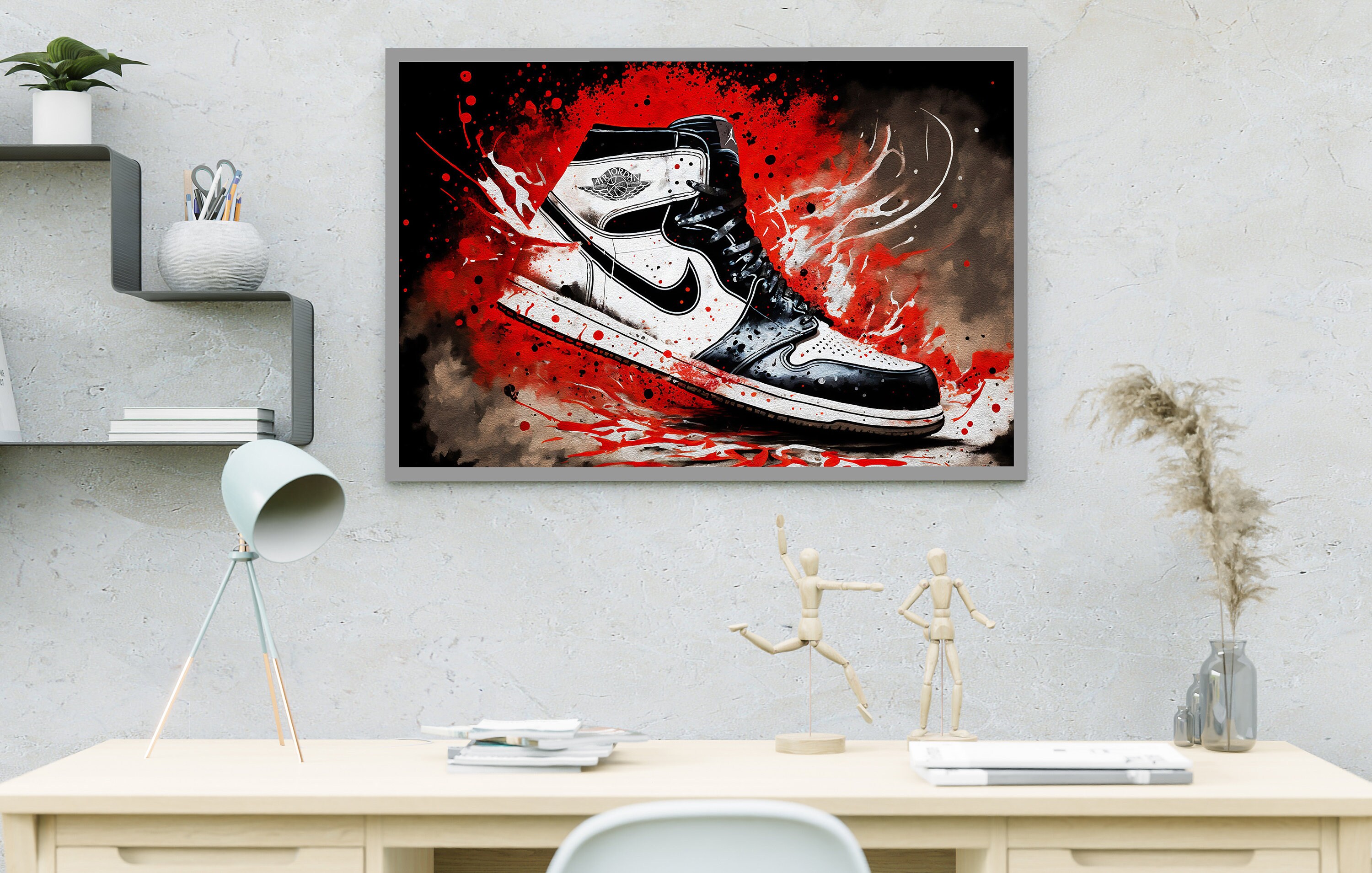 Printable Nike Jordan 1 Painting Poster Sneaker Art Poster Etsy Australia