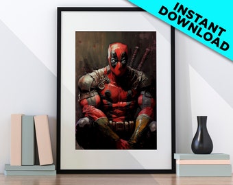 Deadpool Poster Art Digital Download |  Stunning High-Quality Deadpool Art | Print For Family and Friends | Instant Download