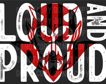 Loud And Proud, Red Devils, PNG, Descarga digital, Mascotas, Diseños escolares