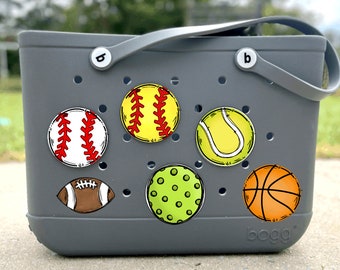 Bogg Bag Charms, Sports Mama, 3 Inch Charms, Baseball, Softball, Football, Soccer, Dance, Volleyball, Basketball