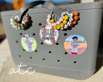 Bogg Taschenanhänger, Sport Mama, Perlen Anhänger, Baseball, Softball, Fußball, Korbball, Tennis