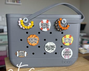 Bogg Bag Charms, Sports Mama, 3 Inch Charms, Baseball, Softball, Football, Soccer, Dance, Volleyball, Basketball