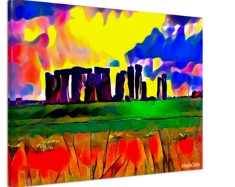 Colorful Stonehenge canvas print