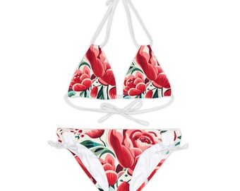 Blühen Sie mit Stil: Wir stellen Ihnen unser florales Riemchen-Bikini-Set vor!