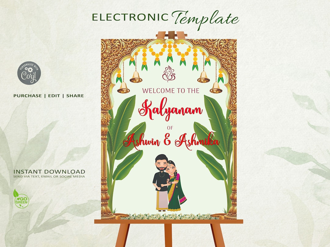 Indian Wedding Sign Tamil Signs South Indian Etsy
