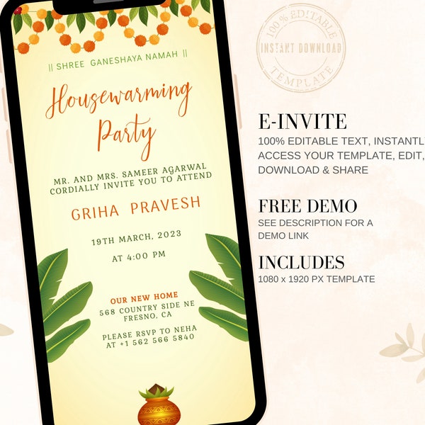 Housewarming Invitation Tamil Etsy