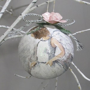 Angel Paper Mache Decoupage Ornament