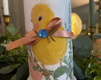 Yellow Duckling Flameless Pillar Candle