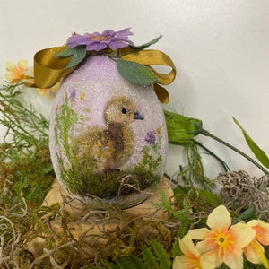 Duckling Spring Decoupage Egg