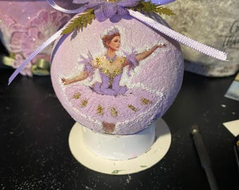 RENEE-(Custom Order) Ballerina w/ purple and light purple tutu Ornament