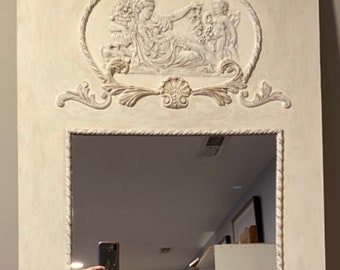 Aged French Trumeau Inspired Mirror